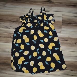 Sunny Lemon Print Kids Dress